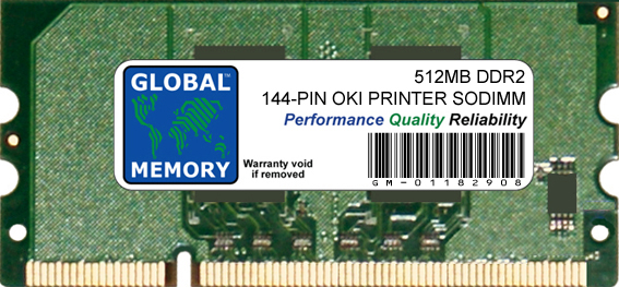 512MB DDR2 SODIMM MEMORY RAM FOR OKI MC361 / MC561 & C330 / C530 / C610 / C711 / C831 / C841 SERIES PRINTERS (70061901 , 01182908)
